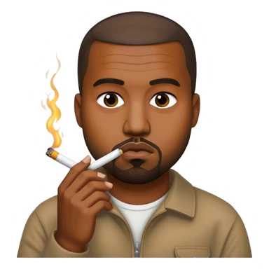 Kanye west with a cigarette  sticker