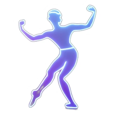  WHITE male dancer big booty neon sign  sticker