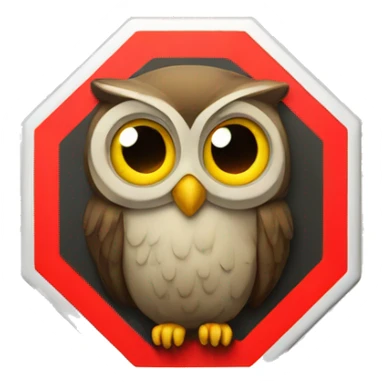 Owl stop sign sticker