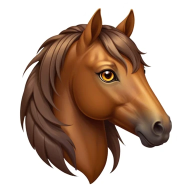 Cinematic Elegant Bay Horse Portrait Emoji, Head held high with a serene, majestic gaze, showcasing a magnificent bay fur with a rich, lustrous sheen, a flowing mane and tail, and radiant amber eyes that exude beauty and grace, Simplified yet majestically refined features, highly detailed, glowing with a soft, ethereal light, high shine, poised and breathtaking, stylized with an air of pure elegance, capturing the essence of a stunning and graceful steed, so beautiful it feels like it could gallop out of the screen with effortless charm! sticker