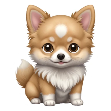 Pomeranian Chihuahua Puppy with a grey cat sticker