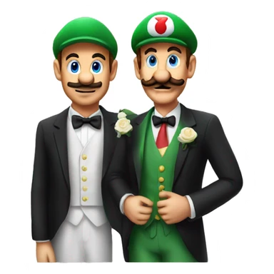 Mario and Luigi at a wedding sticker