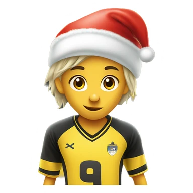 9 year old kids soccer team called the silent knights, put a soccer ball with a Santa hat on the front of the jersey. All of the kids are yellow sticker