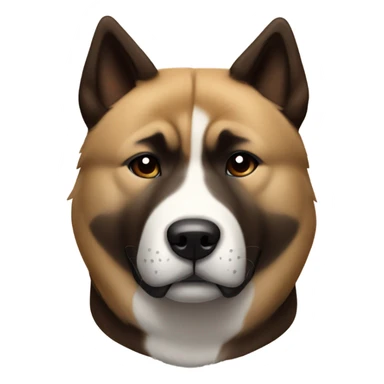 Akita American brown and dark brown with white sticker