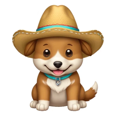 Perro con un sombrero feliz sticker