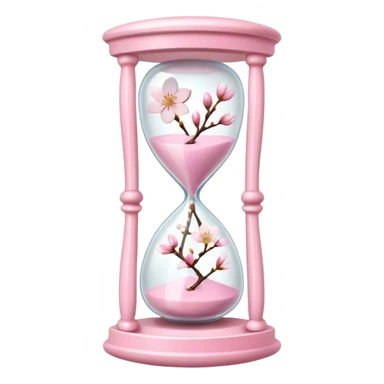 Pink pastel and white Cherry Blossom hourglass sticker