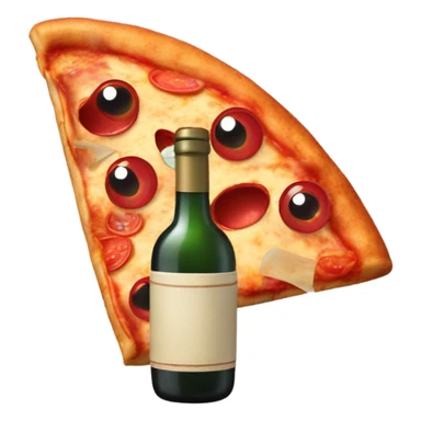 Pizza drinking a bottle of wine sticker