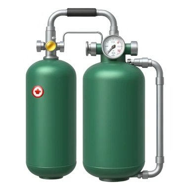 medical oxygen small green tank sticker
