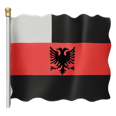 Albanian flag with a price tag sticker