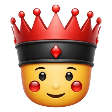 2D emoji of a black crown with random glowing red stripes sticker