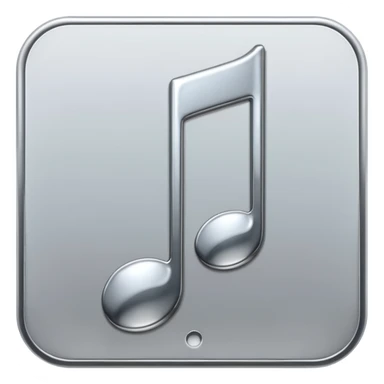 mac os music note metal skeuomorphic  sticker