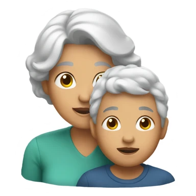 A grandmother with her boy sticker