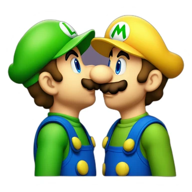 Luigi Kissing mario sticker