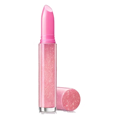 Light pink glitter lipgloss tube sticker