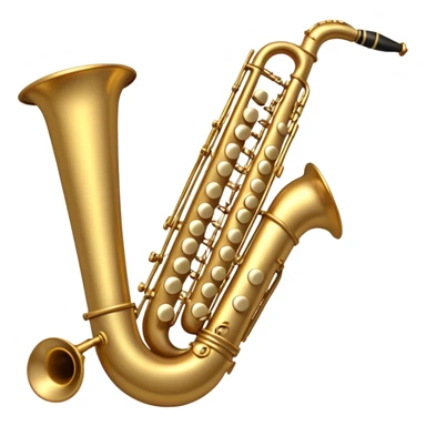 Create a balanced and harmonious emoji that represents traditional wind instruments like duduk, recorder (block flute), piccolo, and others. The design should feature these instruments arranged in a semi-circle or gentle arc to create a sense of unity. Each instrument should be visible but not overpowering, creating a harmonious composition. Add subtle musical notes flowing between the instruments to symbolize their connection through music. Use warm, earthy tones like wood brown, gold, and ivory to reflect the organic, classical feel. The background should be transparent. sticker
