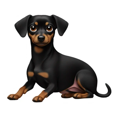 Fully Black chiweenie dog sticker