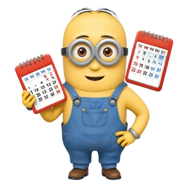 Minion with 51 day calendar  sticker