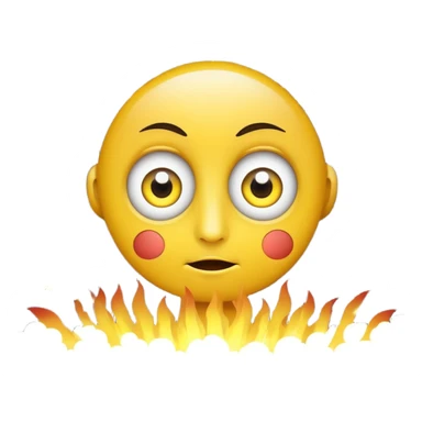 yellow face with wide eyes, fireworks in the background sticker