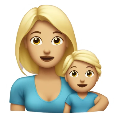Mommy and baby are blond sticker