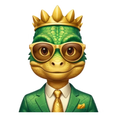 rich capitalist lizard king gold sunglasses sticker