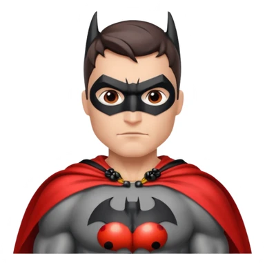 A batman with a ladybug cape sticker