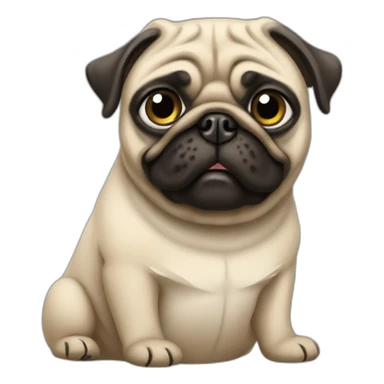 pug wearing a t-shirt sticker