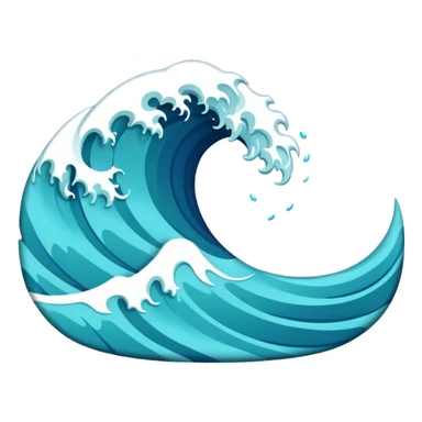 glitter blue wave sticker