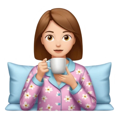 Woman drinking coffee and The edges of the eyes are wide open in the morning sticker