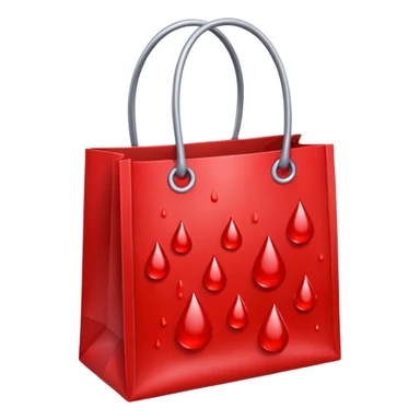 shopping bag with blood drops sticker