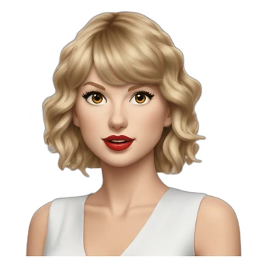 taylor swift as a jugde hyperrealistic sticker