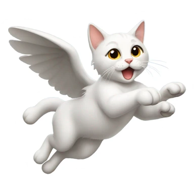 Flying cat sticker
