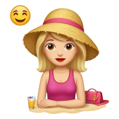 Lady on the beach sticker