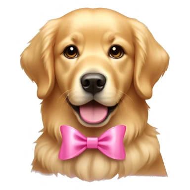 golden retriever with pink bow sticker