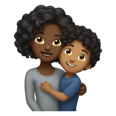 me with my 4-year-old son. I’m a Colombian woman with long wavy black hair and hazel eyes. My son, mixed French, Congolese, and Colombian, has slightly darker skin, curly hair on top, short sides, and black eyes.” sticker