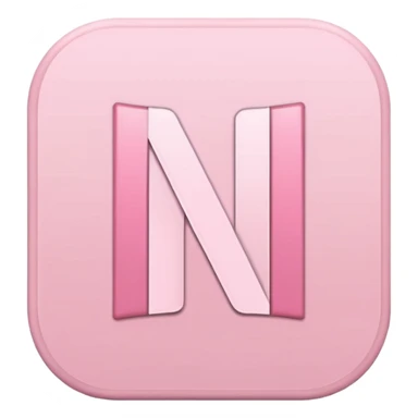 Netflix aesthetic "N" logo in pastel pink sticker