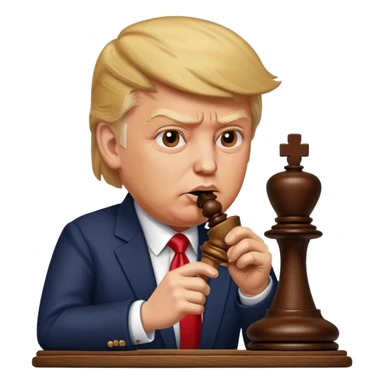 Trump eating chess piece sticker