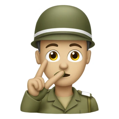 Soldier with cigarette in mouth saluting sticker