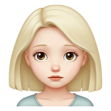 shy girl with downcast eyes sticker