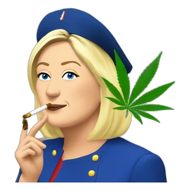 Marine le pen smoking cannabis sticker