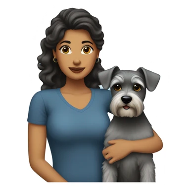 Latina mom daughter and schnauzer sticker