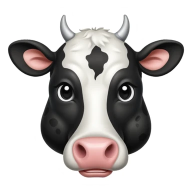 BLACK ADN WHITE COW HEAD sticker