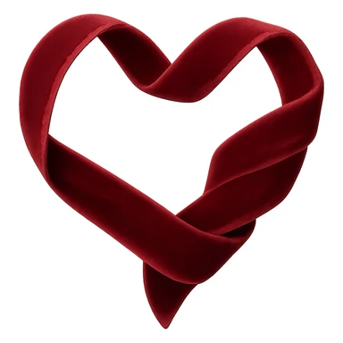 heart with a soft velvet ribbon sticker
