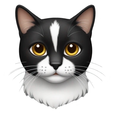Gato frajola, branco e preto, fofo, apaixonado sticker