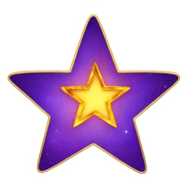 A Star made by Gold with fire symbol inside sticker