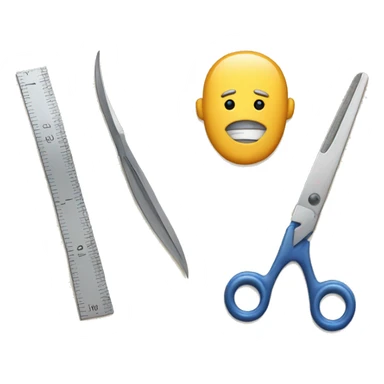 a ruler and a scissors sticker