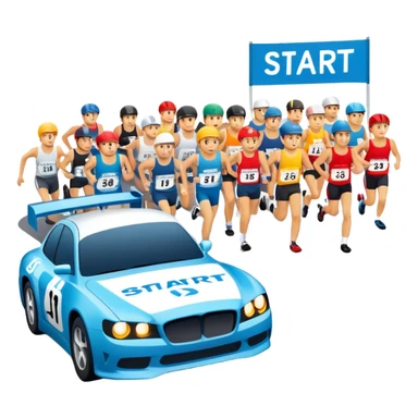 start line at race with banner saying start sticker