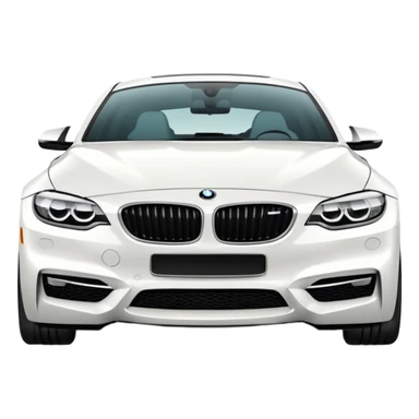fancy white BMW car driving towards right side sticker