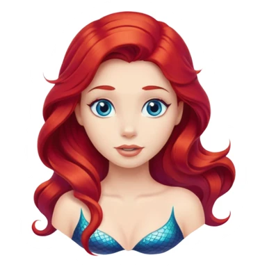 Ariel mermaid with red hair sticker