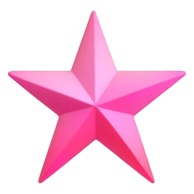 3D star icon, pink gradation, subtle highlights, modern 3D style sticker
