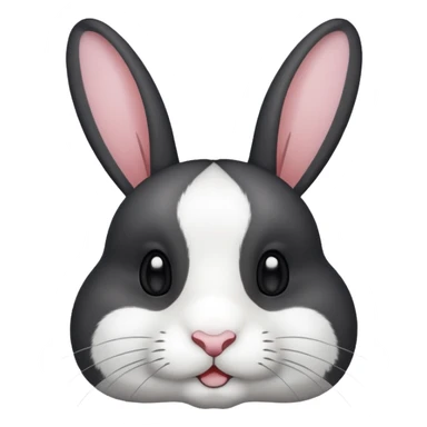 black and white dutch rabbit cute (ios7 style) sticker